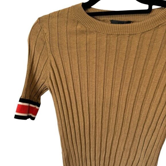 Revolve ATM ANTHONY THOMAS MELILLO Crew Neck Silk Ribbed Sweater in Sahara XL - Picture 5 of 8